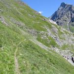 dazu steigen wir nochmals rund 150 Höhenmeter auf grasige Bergschulter über Marais de la Lia 2233 m.ü.M.