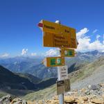 Wegweiser auf dem Col des Otanes 2880 m.ü.M.