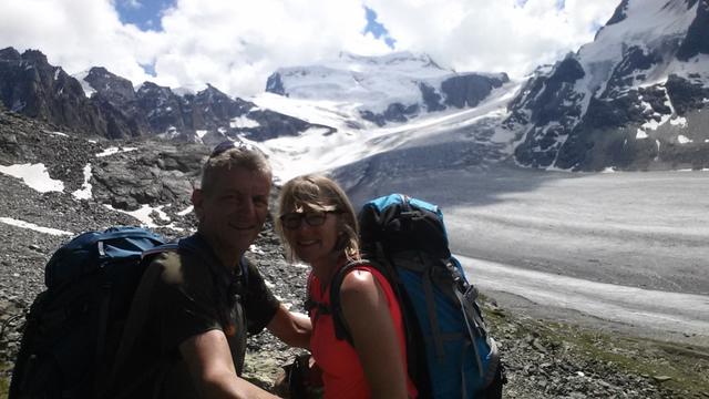 Erinnerungsfoto mit Grand Combin im Hintergrund