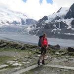 meine Maus hat die Seitenmoräne des Glacier de Corbassière erreicht
