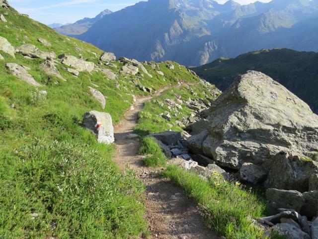 die Tour de Combin führt uns nun auf einem reizvollen Höhenweg zur Cabane Brunet