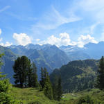 was für eine schöne Aussicht in das Val de Bagnes und die umliegenden Berge