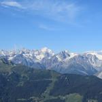 und immer wieder diese atemberaubende Aussicht auf die Montblanc-Gruppe