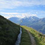 ...erreichen wir die Weggabelung bei Plan de l'Au 2194 m.ü.M.