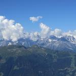 Grandes Jorasses, Mont Blanc, Aiguille d'Argentière, Chardonnnet und Aiguille du Tour
