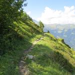 ...und Wandern der schattigen Nordwestflanke des Bec des Rosses entlang. Was für eine Aussicht!