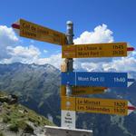 Wegweiser auf dem Col de Termin 2648 m.ü.M.