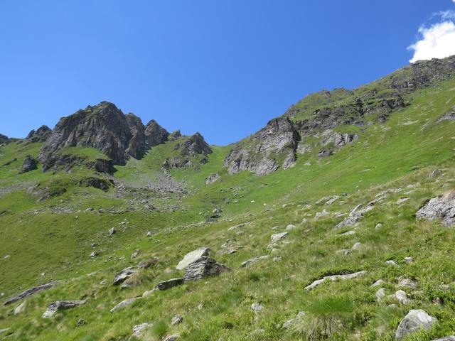 Blick hinauf zum Col Termin