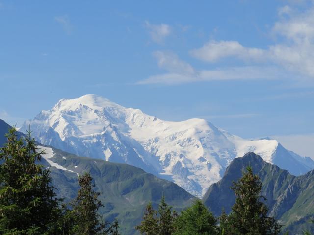 mit einem traumhaften Ausblick auf den Mont Blanc, den höchsten Gipfel der Alpen...