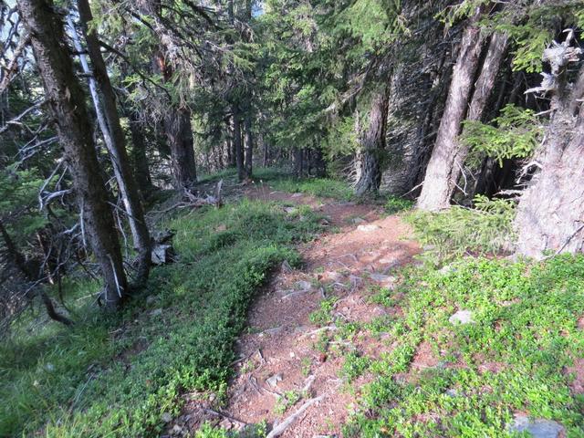 ...biegt der Wanderweg bei der Hütte scharf nach rechts ab