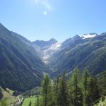 Blick ins Talende und zum Glacier du Trient