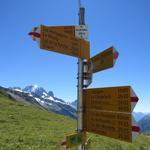 Wegweiser auf dem Col de Balme