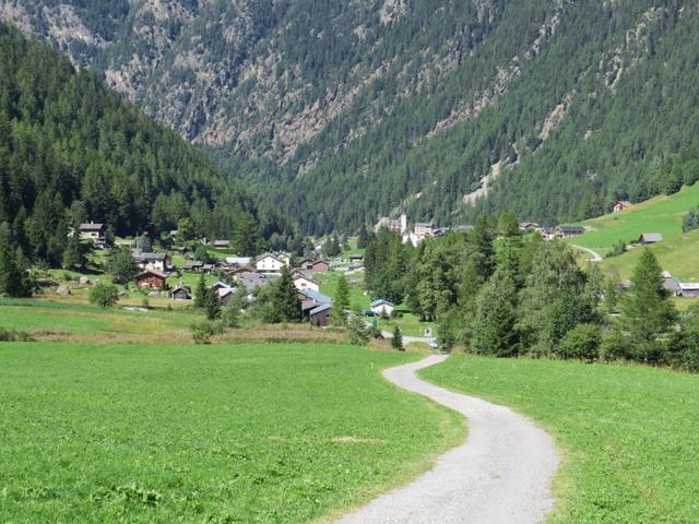 im Talgrund zu den Häusern von Le Peuty 1328 m.ü.M. und schliesslich über Berte und Le Praillon...