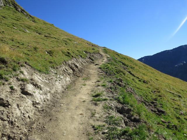 auf dem Weg zum Col de Torrent begegnet man viele Weitwanderer. Wir befinden uns auf der Route Chamonix-Zermatt