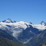 Dent d'Hérens, Glacier de Ferpècle, Glacier du Mont Miné und Dents de Bertol