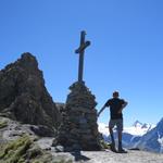 beim Gipfelkreuz auf dem Col de Torrent