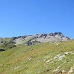 Blick zurück. Links der Col de Torrent, rechts der Sasseneire