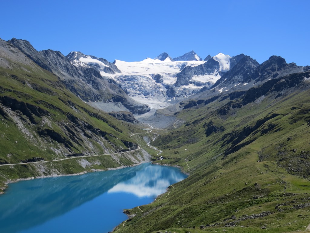 einfach umwerfend. Lac de Moiry, Pigne de la Lé, Glacier de Moiry, Grand Cornier und Dent Blanche