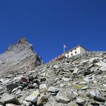 plötzlich taucht die Hörnlihütte vor uns auf