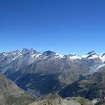 Mischabelgruppe mit Lenzspitze 4294m, Dom 4545m, Täschhorn 4491m und Alphubel 4206m