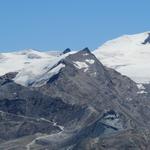 Blick auf das Gornergrat, Dort oben standen wir auch schon, als wir die Monte Rosa Hütte besucht haben