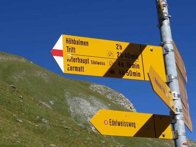 ...wo wir uns schon mal den Abzweig 2327 m.ü.M. für den folgenden Tag vormerken