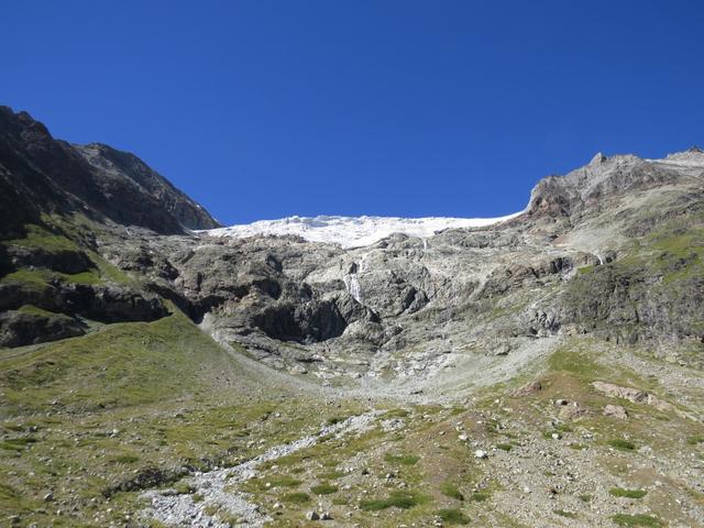 Blick hinauf zur Abrisskante des Hohwänggletscher