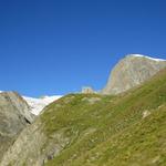 Blick zurück zur schön gelegenen Schönbielhütte