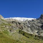 Blick hinauf zur Abrisskante des Hohwänggletscher