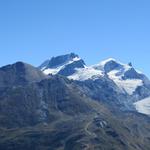 Allalinhorn, Oberrothorn (den wir besucht haben), Rimpfischhorn und Strahlhorn