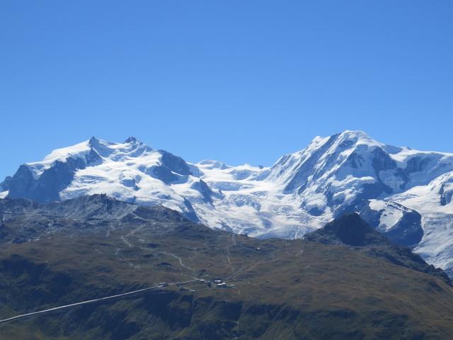 Dufourspitze, Monte Rosa, Grenzgletscher und Liskamm