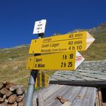 Wegweiser auf Jungtal Alp 2387 m.ü.M.