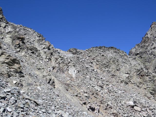 Blick zurück zum kurzen aber steilen Stück von der Wasulücke herunter