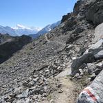 ...kommen wir an eine kleine Einschartung im Südostgrat des Wasuhorn, ca.2960 m.ü.M.