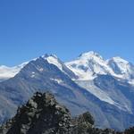 Blick auf Balfrin, Nadelhorn, Lenzspitze, Dom und Täschhorn