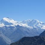 Blick zur Dufourspitze, Monte Rosa und Liskamm