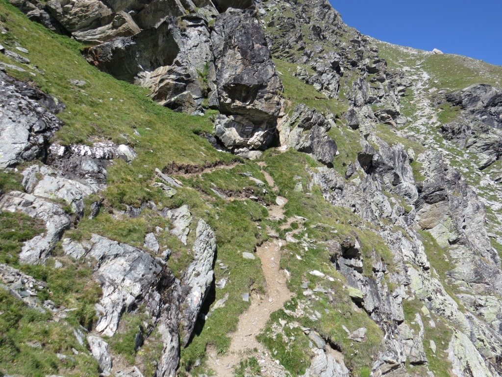 Blick nach oben von wo wir gekommen sind. Der Weg war wirklich sehr steil