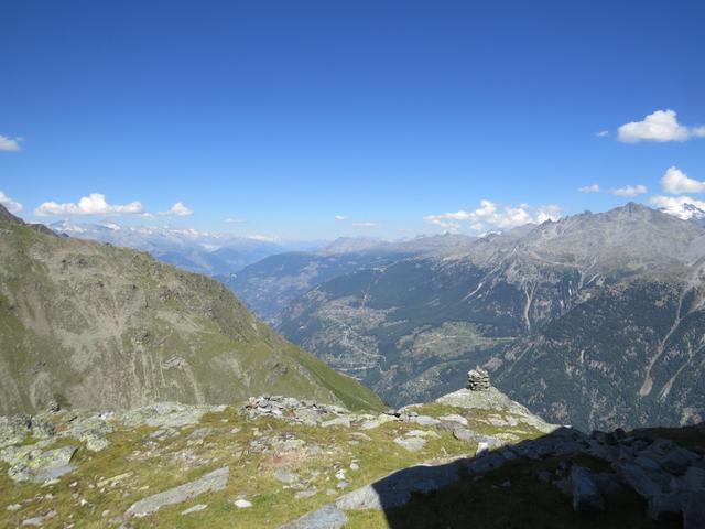 Blick übers Mattertal ins Rhonetal