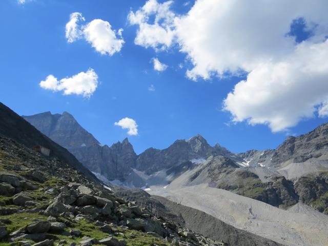 Blick auf Barrhorn (unvergesslicher Augenblick als wir dort oben standen) und Stellihorn