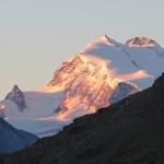 Blick auf Jägerhorn, Dufourspitze und Monte Rosa