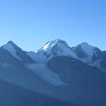 Blick zum Mischabelmassiv mit Dom, der höchste ganz in der Schweiz liegende Gipfel