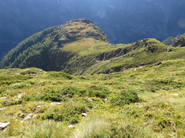 in einigen Serpentinen bringt uns der Steig in diesem Steilgelände abwärts