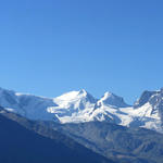 super schönes Breitbildfoto mit unzähligen 4000er Allalinhorn, Rimpfischhorn, Liskamm, die Zwillinge und das Breithorn