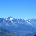 superschönes Breitbildfoto mit Bietschhorn links und Aletschhorn rechts