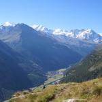 Tiefblick nach Täsch im Mattertal