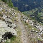 wir biegen in das Bergsturzgebiet von Randa ein. 1991 donnerten zwei gewaltige Bergstürze ins Tal hinunter