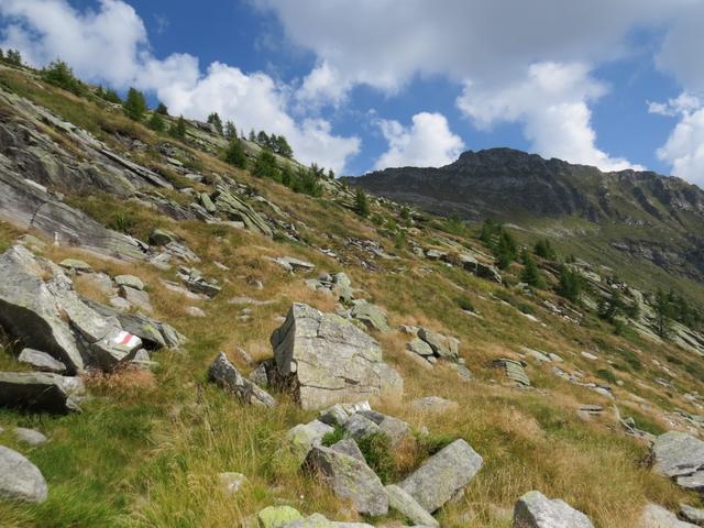 ...laufen durch diese kleine Siedlung und durchqueren die Alpe di Ribia