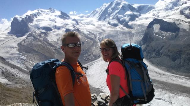 Erinnerungsfoto aufgenommen auf dem Gornergrat