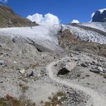 Blick auf den zerrissenen Gornergletscher