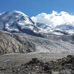 Blick hinunter zum Grenzgletscher